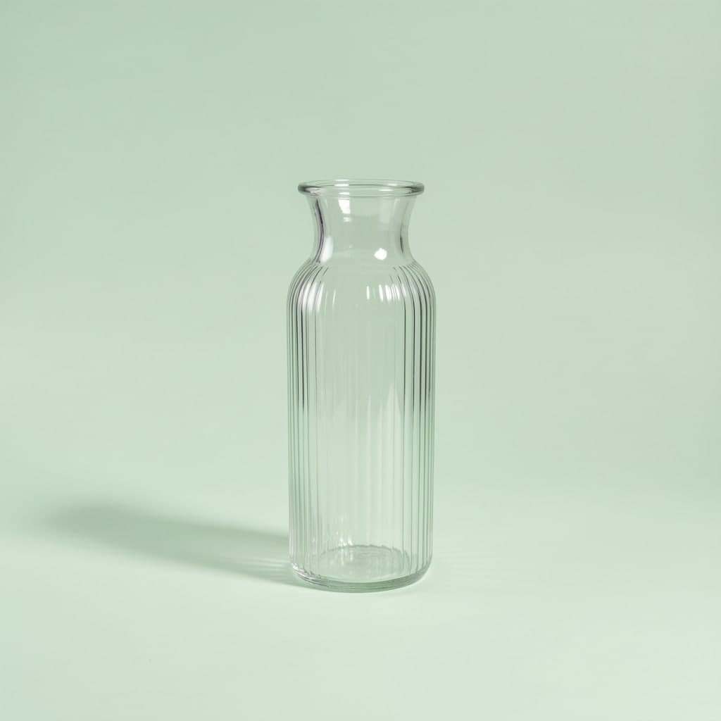 Ribbed Glass Vase — image 1